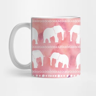 Elephant tribal pink water color Mug